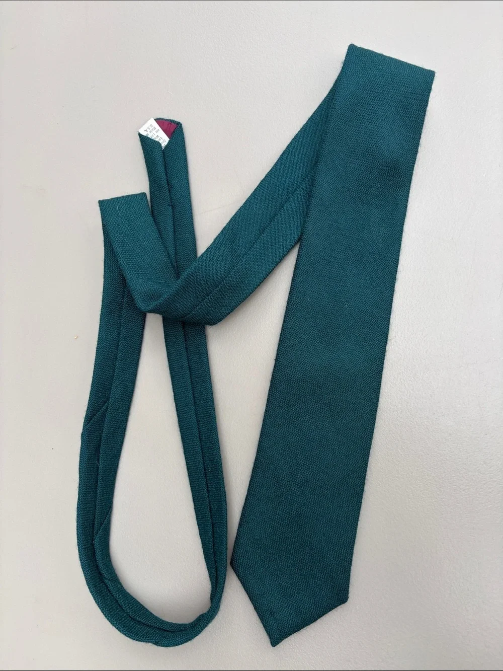 pure Scottish lambs wool Tie - Classic Formal Accessory Men's Solid Teal Woven